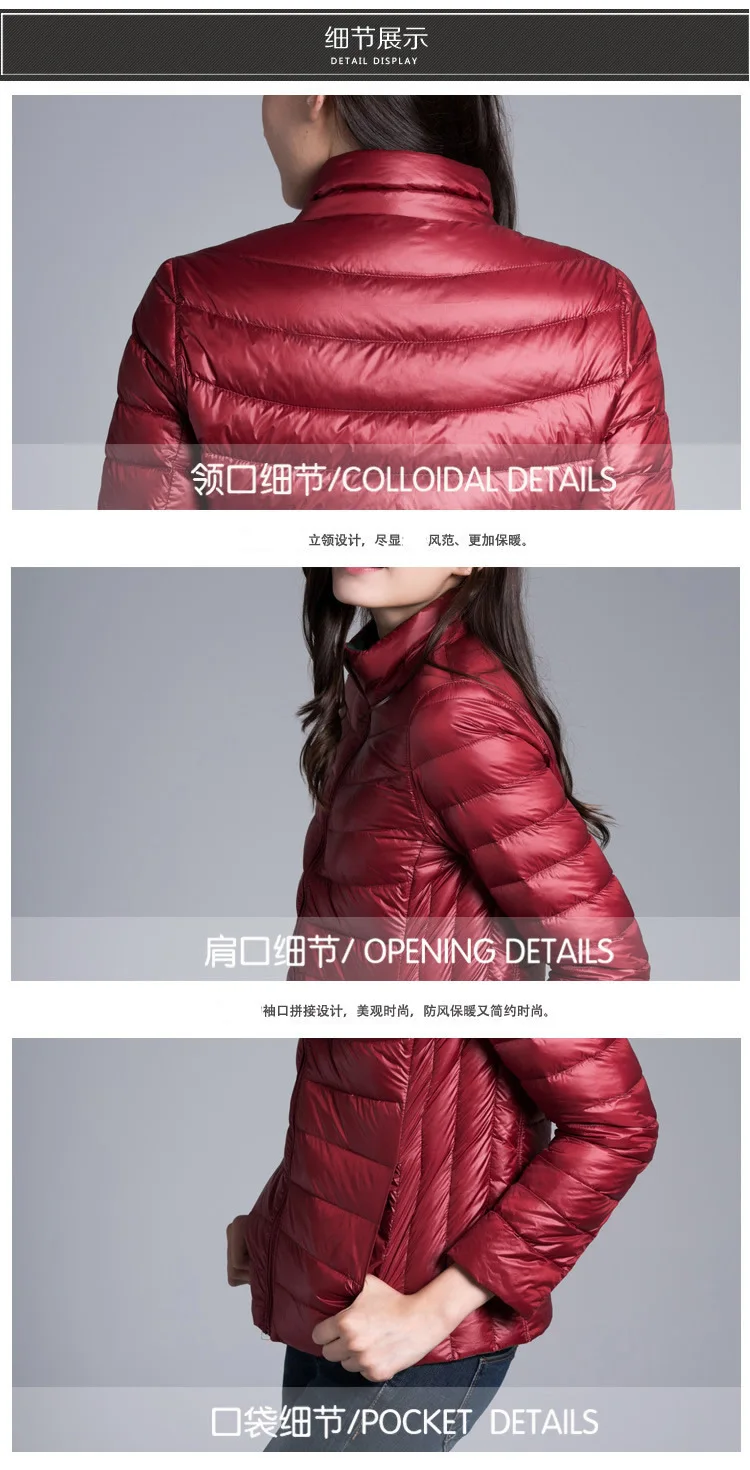 Women's Down Cotton Jacket  Winter New Double-sided Short Slim Thin Two-faced Stand-up Collar Down Cotton