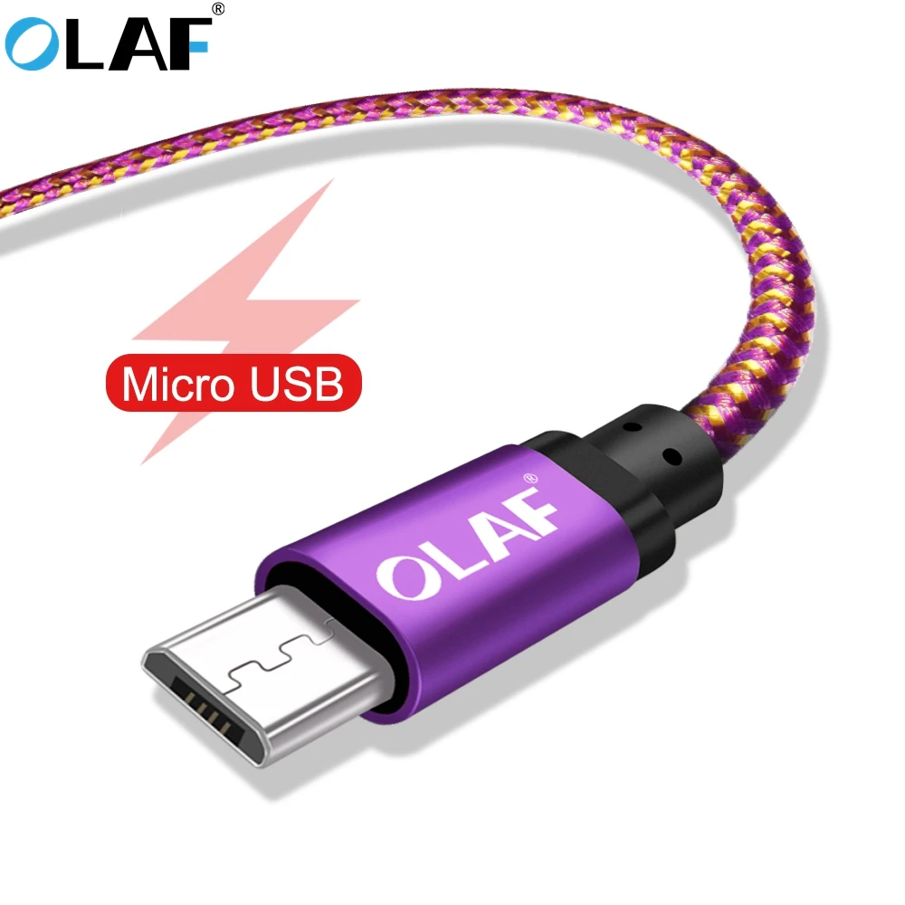 Olaf нейлоновый Плетеный Micro USB кабель 1 м/2 м/3 м Синхронизация данных зарядное