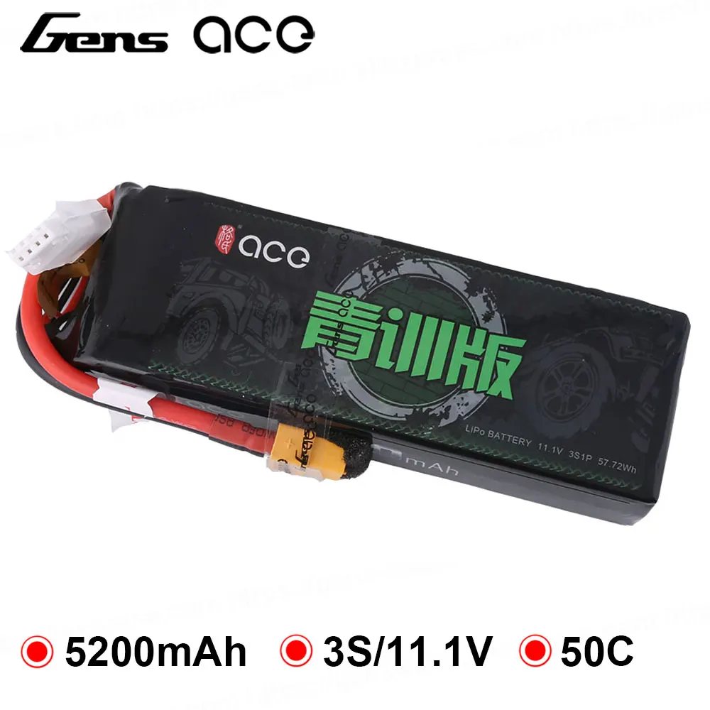 Литий полимерный аккумулятор Gens ace 5200mah 11 1 V 50C Deans Plug XT60 для RTR 1/10 1/8Scale Heli quad RC Car