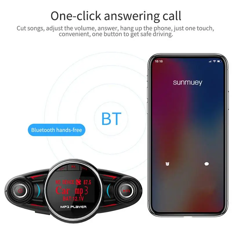 Универсальный портативный многофункциональный BT08 Автомобильный MP3 Bluetooth громкой