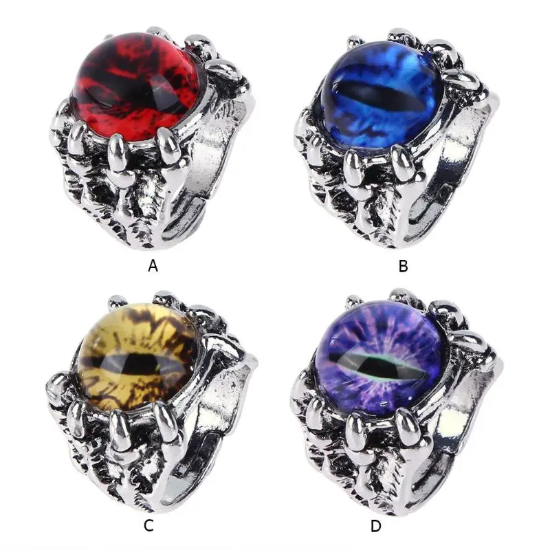 Панк Рок Женщины Мужчины Череп Коготь сглаза кольца открытое регулируемое Кулак