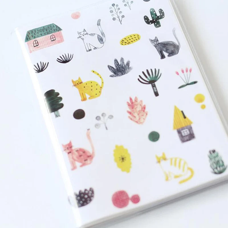 Kawaii Grid Lined Notebook PVC Leather Cover Weekly Planner Diary Notepad Flower Journal Notes Kids Student Gift School Supplies |