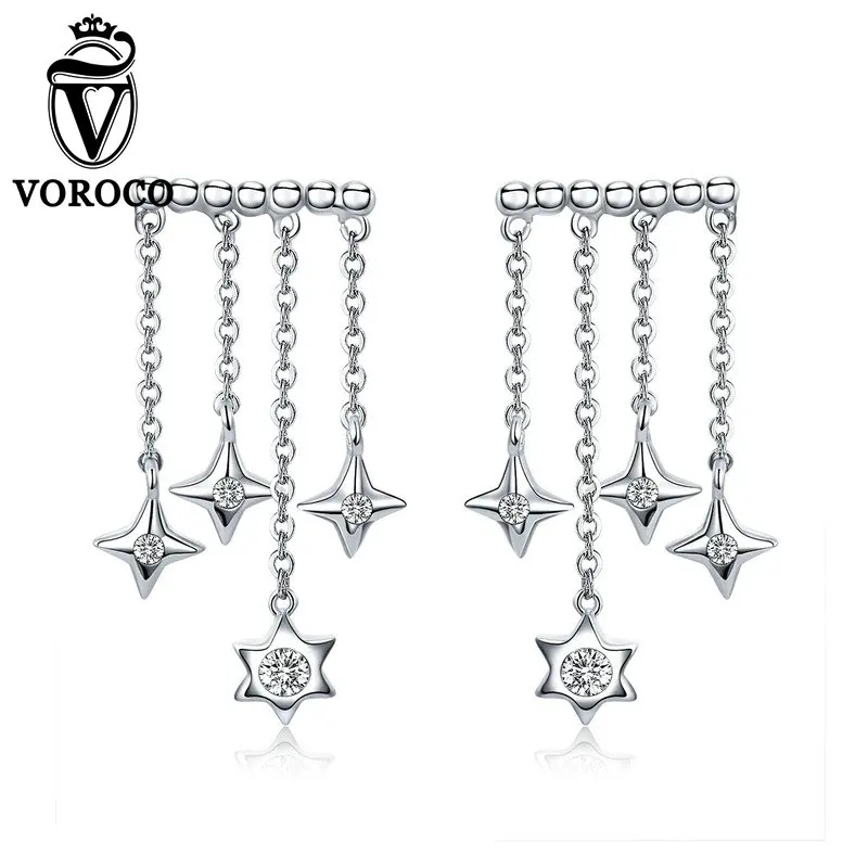 Серьги VOROCO из чистого стерлингового серебра 925 пробы женские серьги гвоздики со