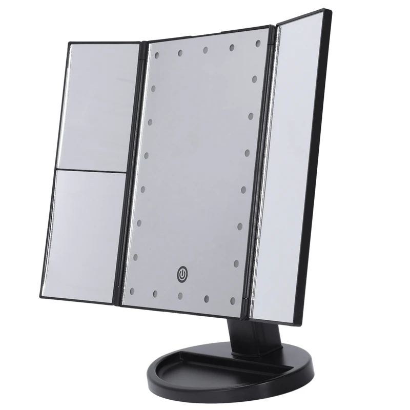 3 Folding 22 Leds Portable Led Makeup Mirror Luminous Desktop Cosmetic Lamp Adjustable Women Lady Make Up Mirrors | Дом и сад