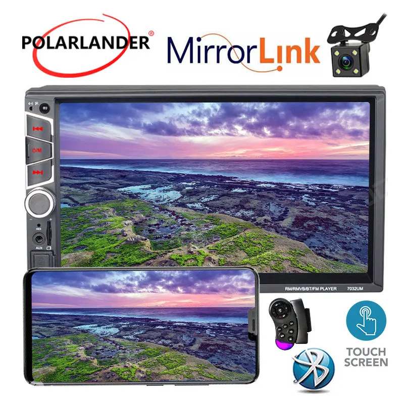 Car Radio 2 Din Stereo MP5 7'' HD Autoradio Touch Screen Multimedia Player Bluetooth Auto Rear Camera DVR Optional | Автомобили и