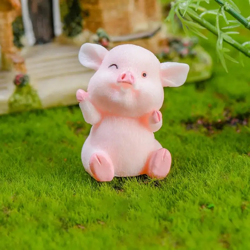 Kawaii животные Свинья фигурки Смола Настенная Декорация голова оленя подарок для