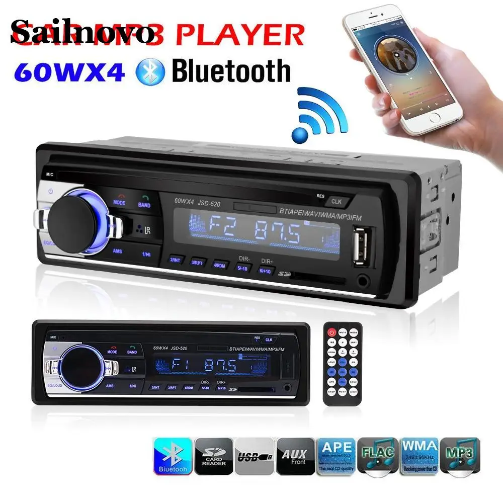Автомобильный Радио стерео плеер Bluetooth телефон AUX IN MP3 FM/USB/1 Din/пульт