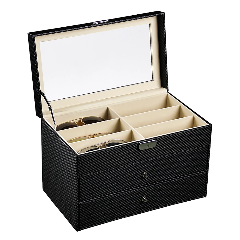 Three Layers 18 Grid Sunglasses Box Eyeglass Storage Organizer Drawer Collector | Дом и сад