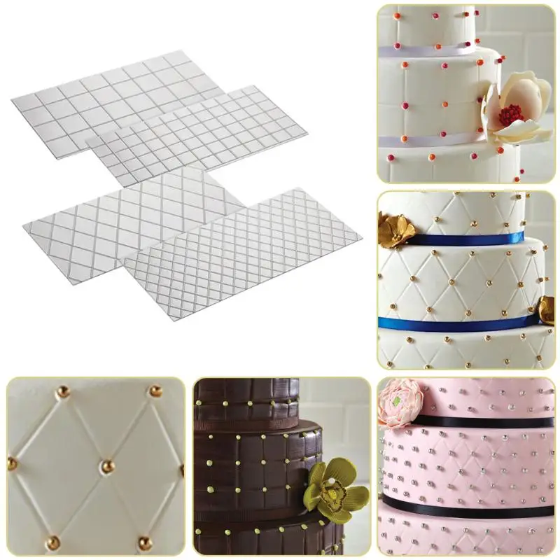 DIY торт Пластик прозрачная текстура кружева коврик декорирование боков торта