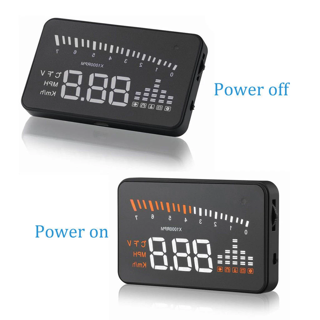 Автомобильный HUD Дисплей OBD2 II проектор Скорость ometer миль в час) или км/ч