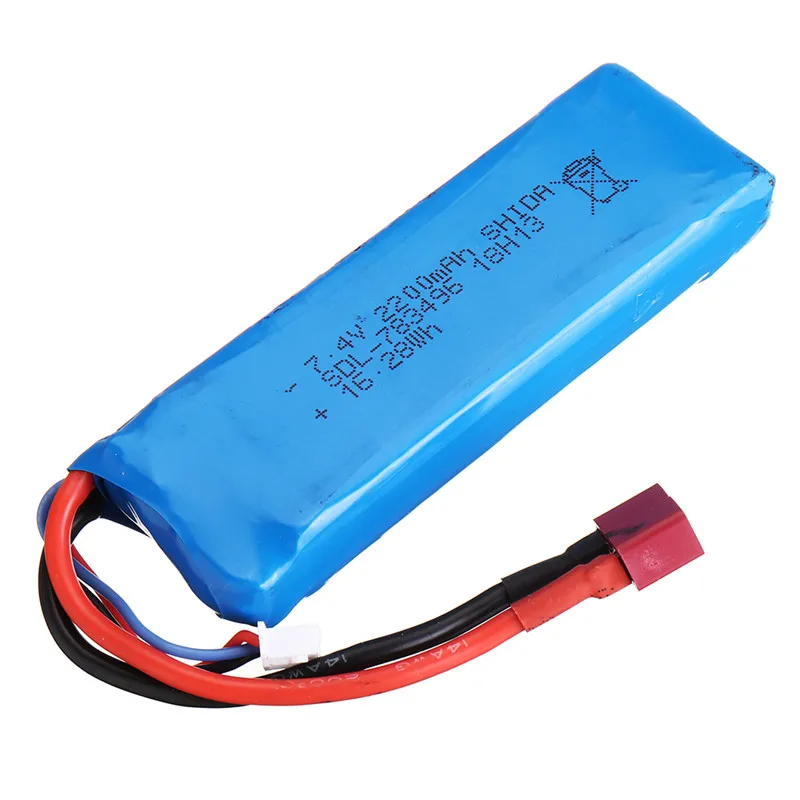 Wltoys 7 4 V 2200mAh 20C 2S T вилка Lipo батарея для 10428 10428A/B/C/A2/B2/C2 K949 Rc автомобиль|Детали и