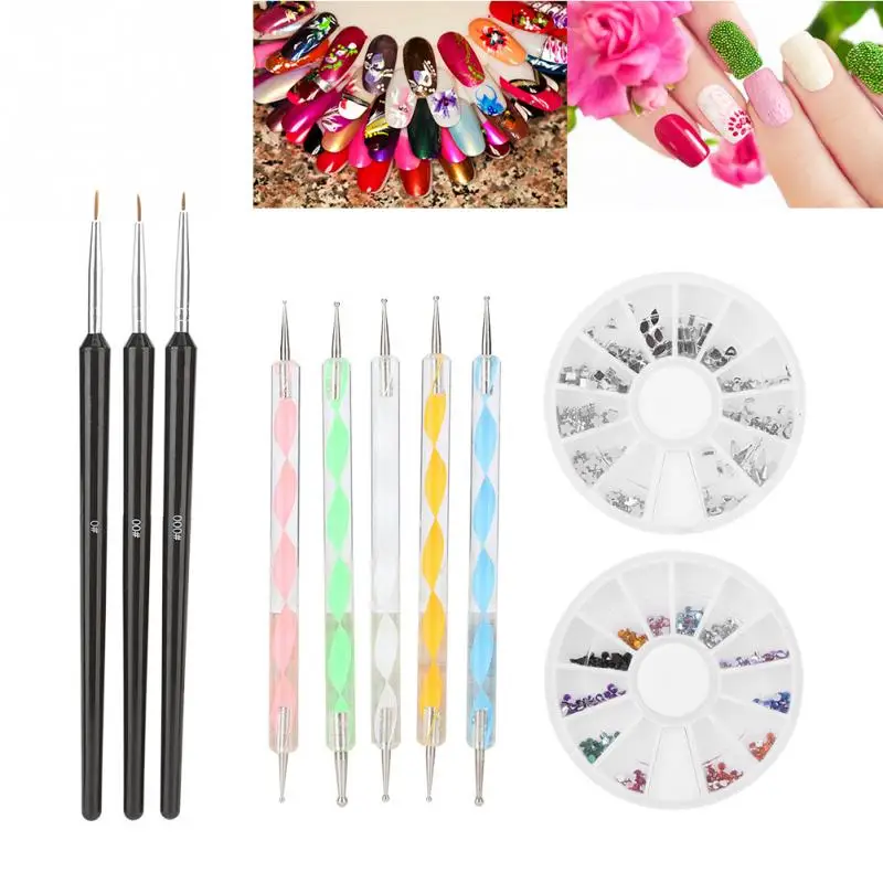 Профессиональный Nail Art Brush Set Рисование линий Pen польский Маникюр комплект
