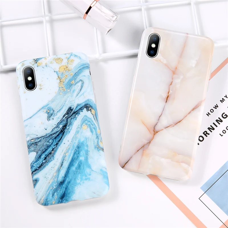 Lovebay Телефон чехол для iPhone 6 6s 7 8 Plus X XR XS Max Модный Цветной мраморный акварельный