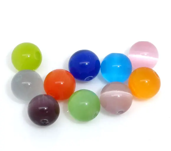 Стеклянные круглые бусины кошачий глаз 50 шт. 8 мм фурнитура (B05041)|glass round beads|beads 8mmround
