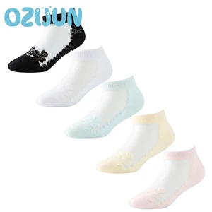 Летние носки для маленьких девочек 5 пар, 2021, ультратонкие прозрачные носки с кристаллами, тонкие носки для девочек, невидимые носки с кристаллами, 5 цветов