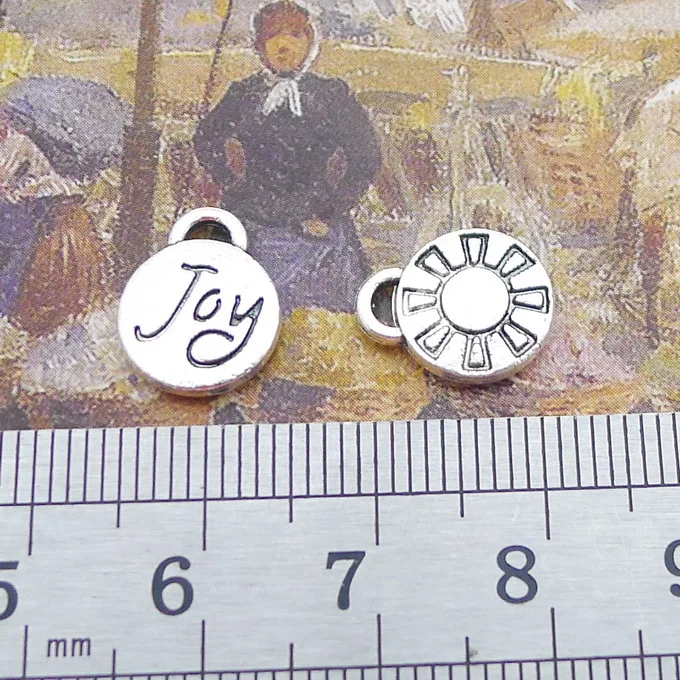 

200pcs Exquisite JOY word Popular in Europe America charms pendants 10*12mm Antique silver Handmade accessories Jewelry bracelet