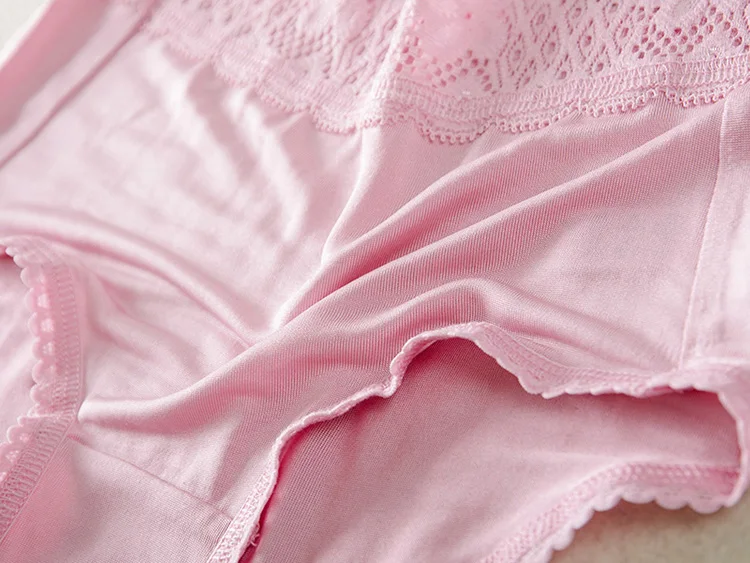 3pcs/lot Women Panties 100% Natural silk Lace Pantie high waist briefs Comfortable Underwear seamless panties Underpants |