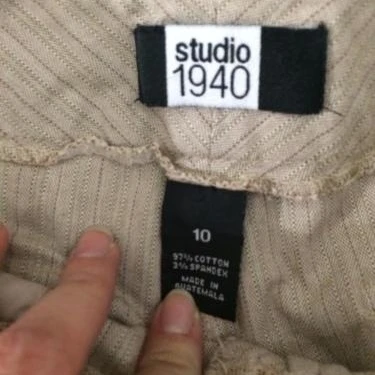 Studio 1940 брюки женские Размер 10 светло-коричневый В Полоску Хлопок Смесь 32x30 5 |