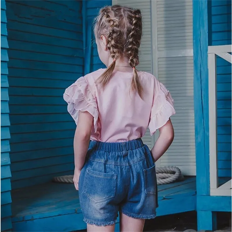 LILIGIRL/одежда с расклешенными рукавами для маленьких девочек Новая детская
