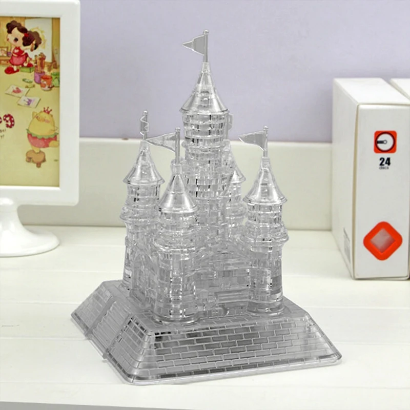 3D Сборка хрустальный замок пазл Музыкальная головоломка с красивым светильник