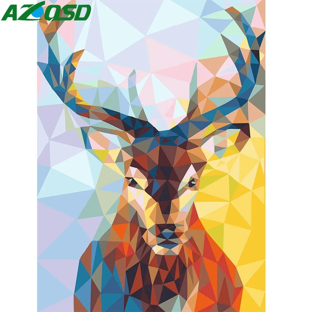 AZQSD картина маслом абстрактная красочная Безрамная DIY живопись по номерам ручная