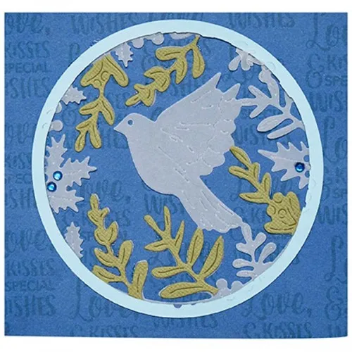 Dove Bird Leaves Circle 95*95 мм Metel Стальные режущие штампы трафарет ремесло для DIY тиснение