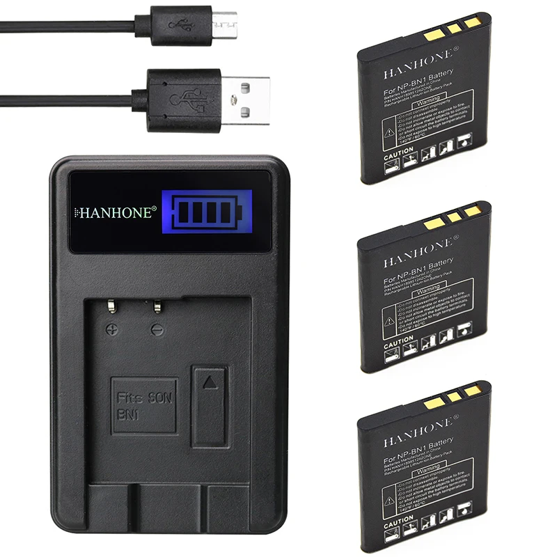 3 шт. 1600 мАч NP BN1 батарея + ЖК зарядное устройство USB для Sony DSC WX100 WX9 WX50 WX7 WX70 WX570 TX10 TX100