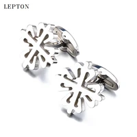 lepton stainless steel cufflinks for mens hot sale high shiny metal cuff links wedding party gift men shirt cuffs cufflink