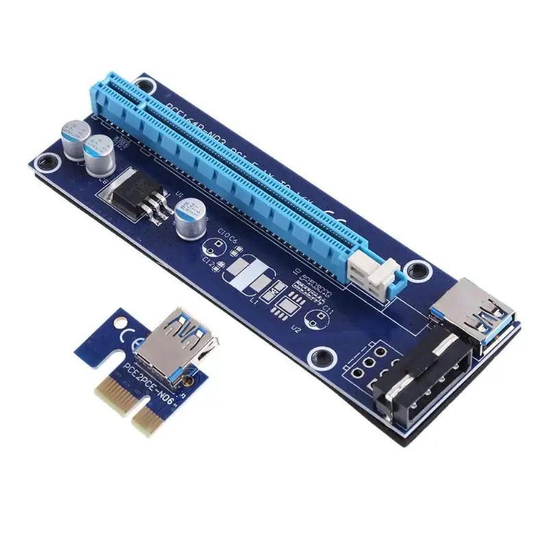PCI E к PCIe Express 1X 16X расширитель адаптер Riser Card SATA USB3.0 кабель питания данных Комплект