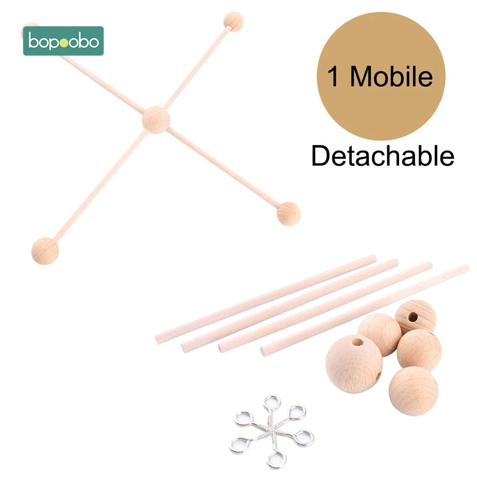 Bopoobo 1Set Baby Hanger Baby Mobile Crib Hanger Frame Mobile DIY Crafts Ecofriendly Sensory Chewing Toy Baby Rattle Teether