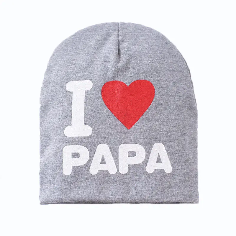 Милая детская шапка с принтом I Love Mama Papa 1 шт. Новые Вязаные теплые хлопковые