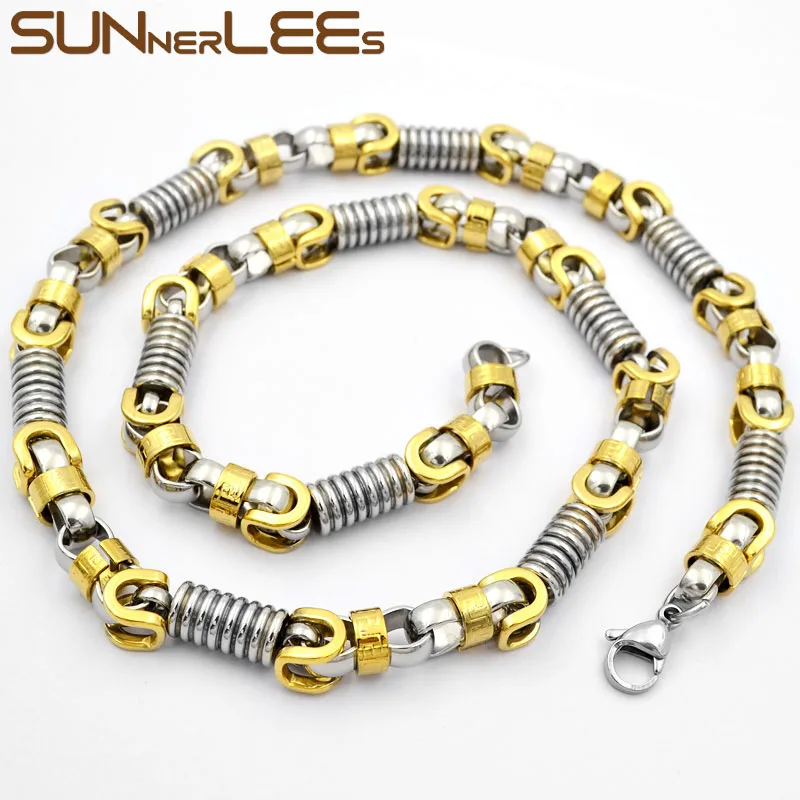 SUNNERLEES 316L ожерелье из нержавеющей стали 8 мм Геометрическая Византийская