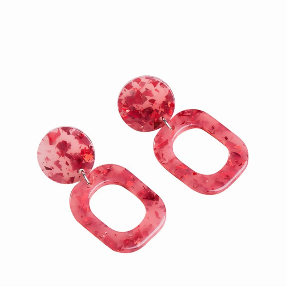 Женские Геометрические круглые квадратные Висячие серьги из смолы винтажные