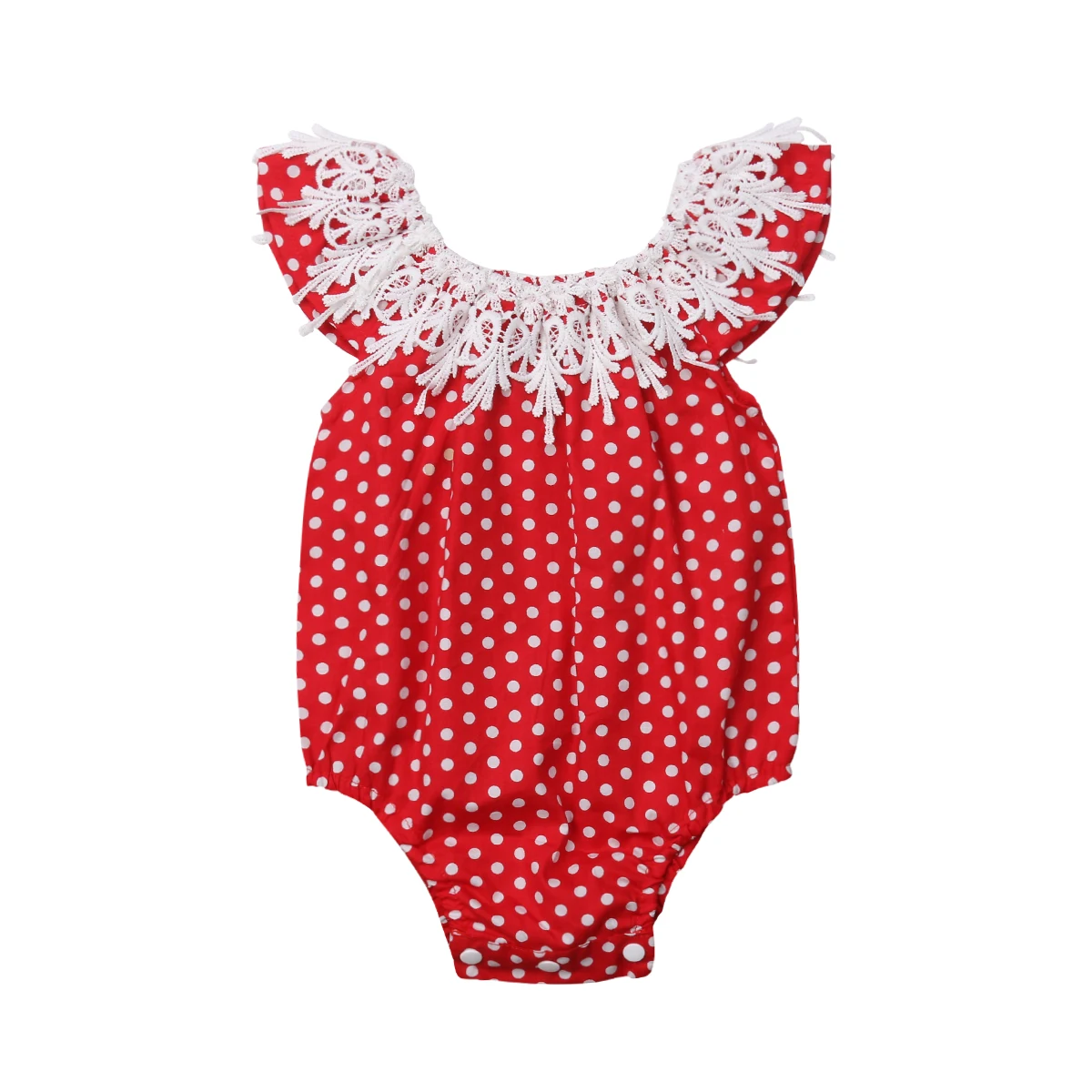 Emmababy/2019 Одежда для новорожденных девочек Кружевное боди без рукавов с оборками