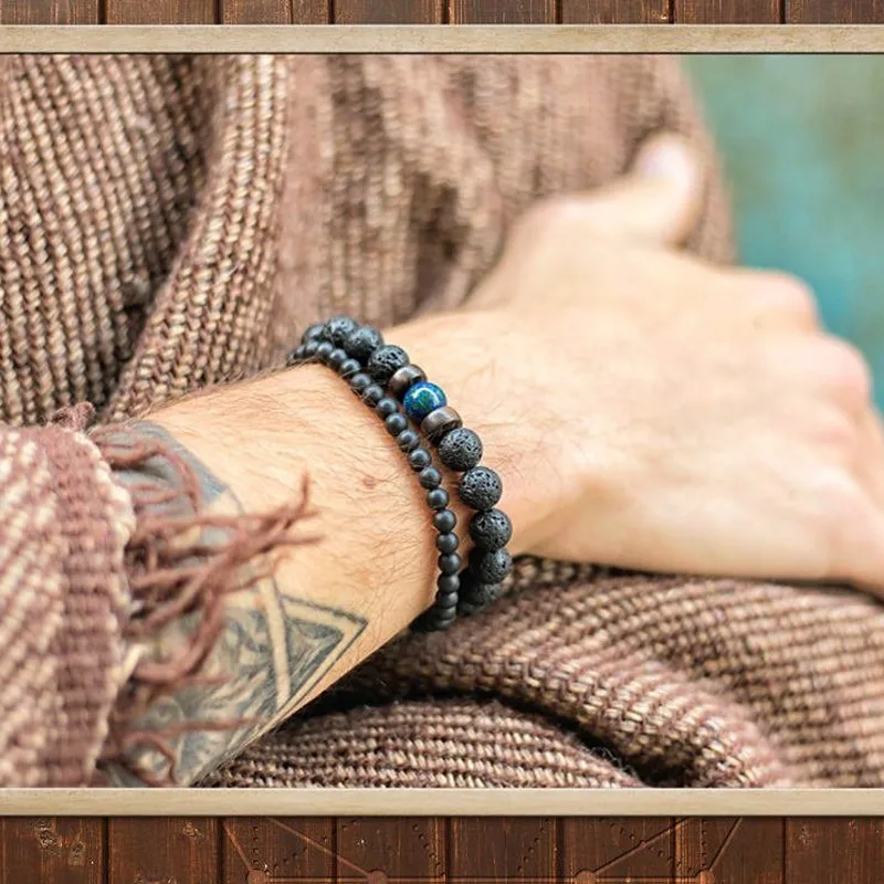 Мужской браслет Rock Stone/bead/lava/natural/homme/fashion/браслеты мужской Деревянный аксессуар из