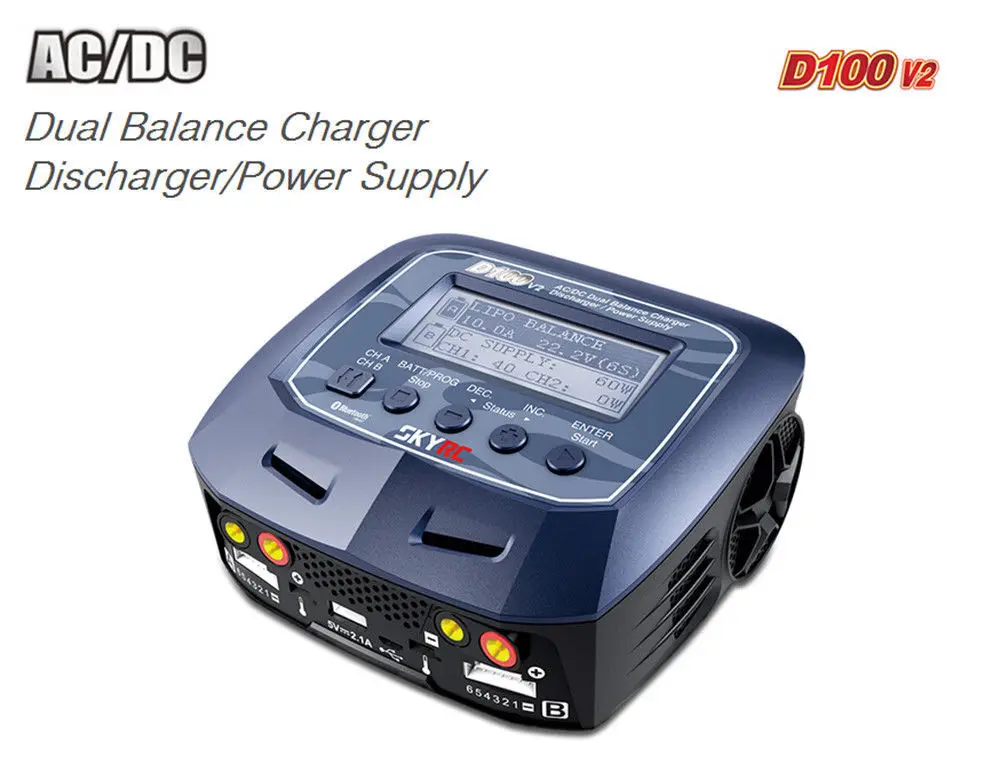 Зарядное устройство SKYRC D100 V2C с двойным балансом Lipo зарядное Dis источник