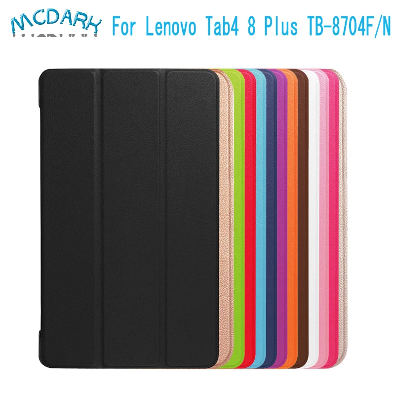 Чехол Mcdark для Lenovo Tab 4 8 Plus TB-8704F TB-8704N 0 дюйма чехол планшета три сложения подставка