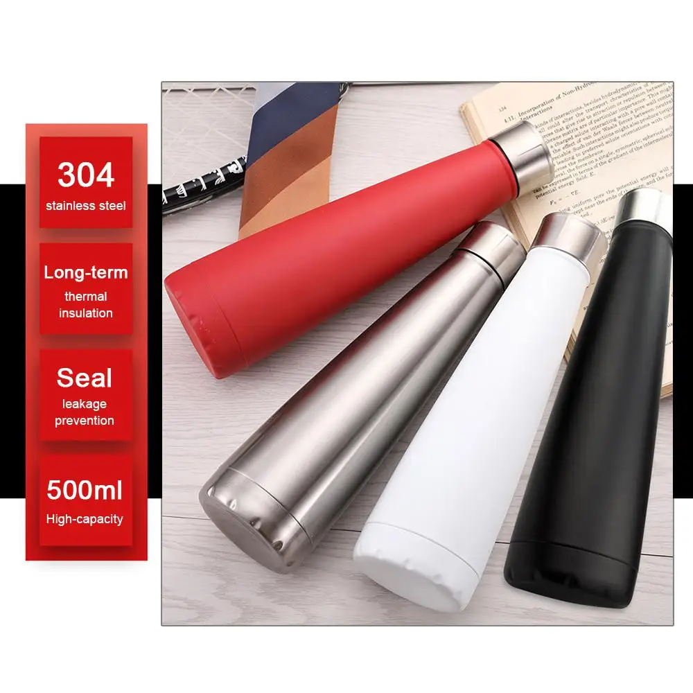 500ml Double Wall Conical Thermos Bottle Portable Stainless Steel Insulated Cup Home Business Office Travel Vacuum Flask | Дом и сад