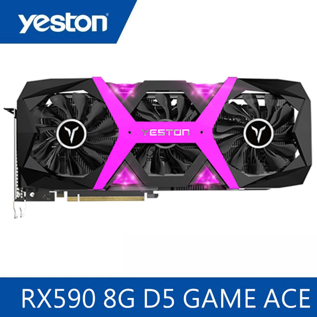 Yeston Radeon Rx590 8G Gddr5 256Bit Pci Express X16 3.0 Video Gaming Image Card Dvi+Hdmi+3Xdp For Desktop | Компьютеры и офис