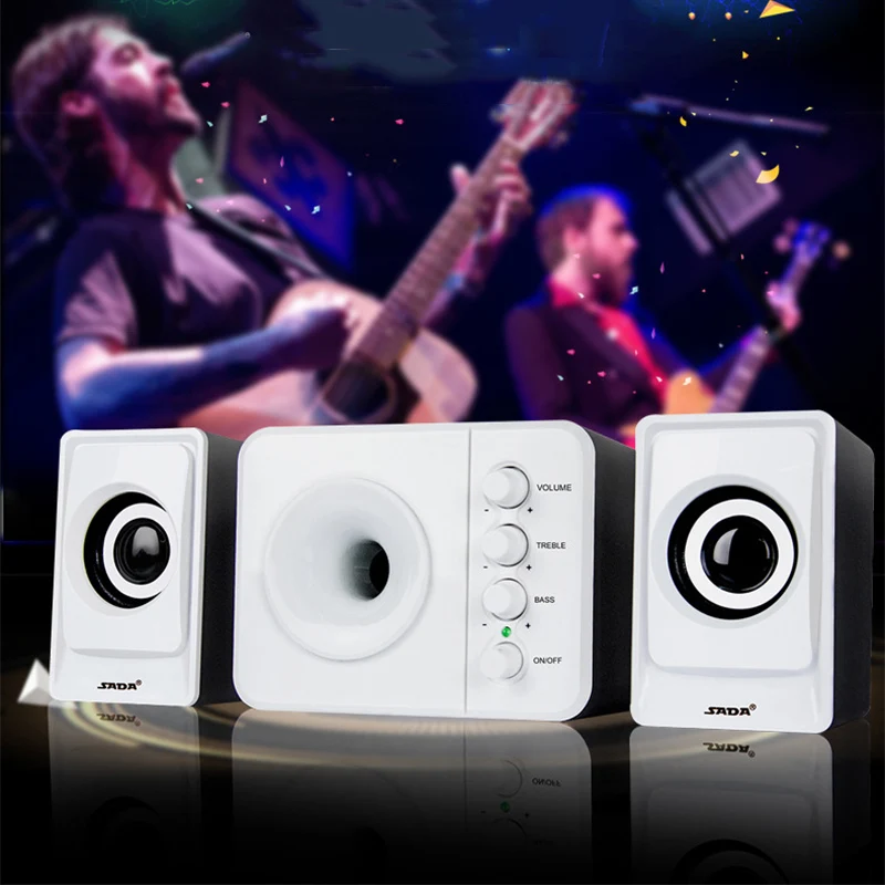 SADA D-205 3 in 1 PC Computer Speakers Set Mini Desktop Music Subwoofer USB NOTEBOOK Speaker for Phones | Электроника