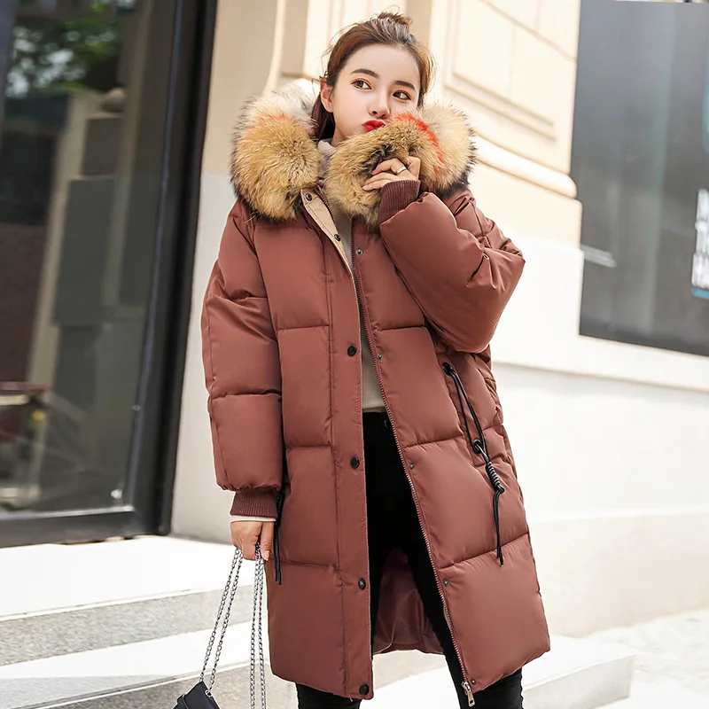 

2019 Sale Winter New Korean Will Code Suit-dress Long Fund Easy Cotton-padded Clothes Loose Coat Colour Heavy Seta Lead Serve