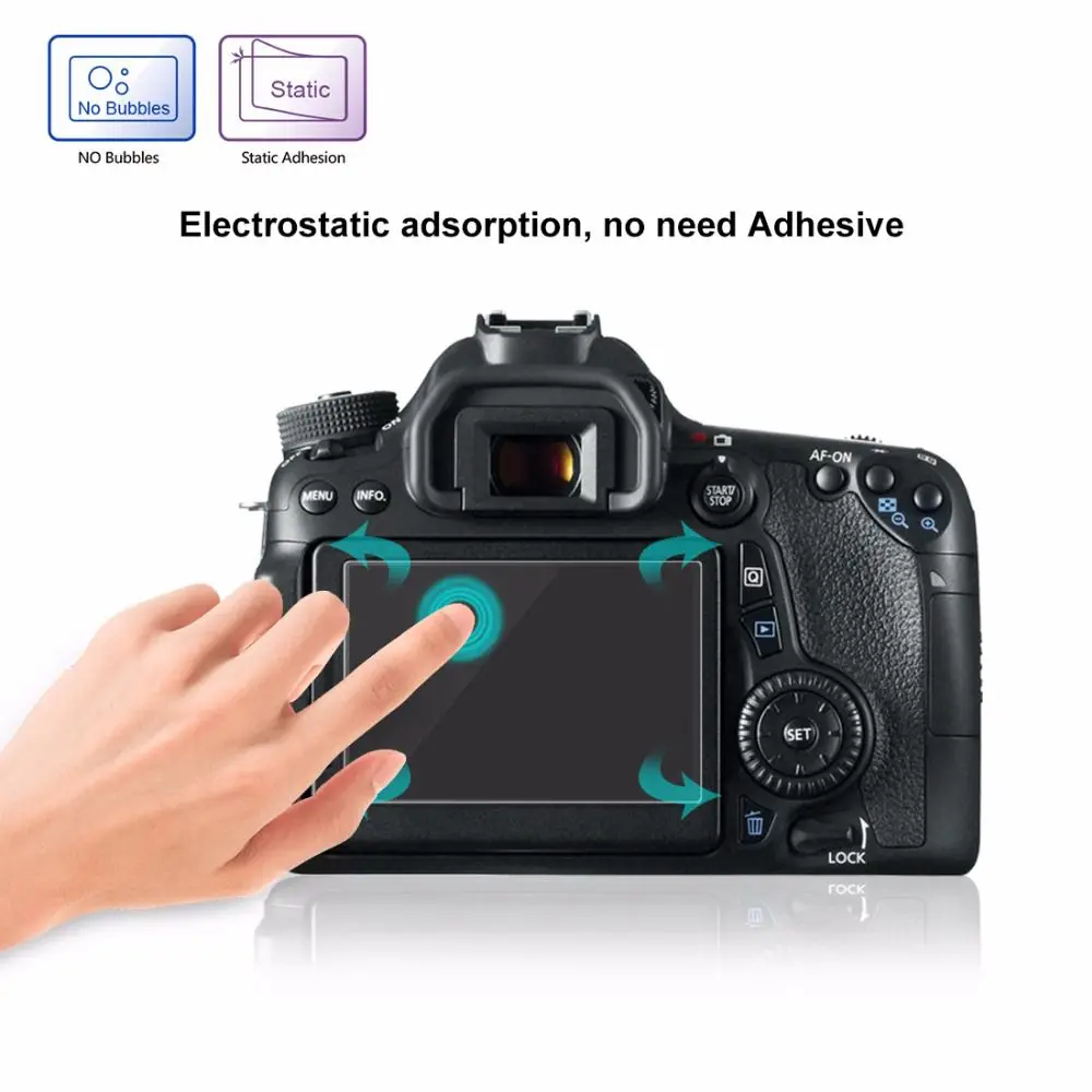 IG-PULUZ Camera 2.5D Curved Edge 9H Surface Hardness Tempered Glass Screen Protector for Canon 650D 70D 700D 750D 760D 80D | Электроника