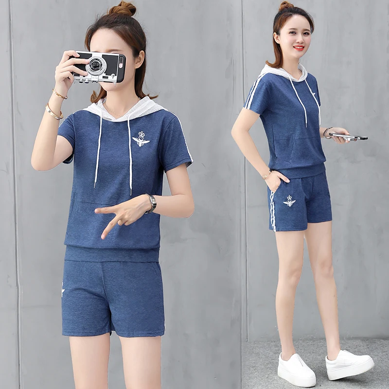 Женский спортивный костюм из 2 предметов топ с капюшоном и штаны большого размера