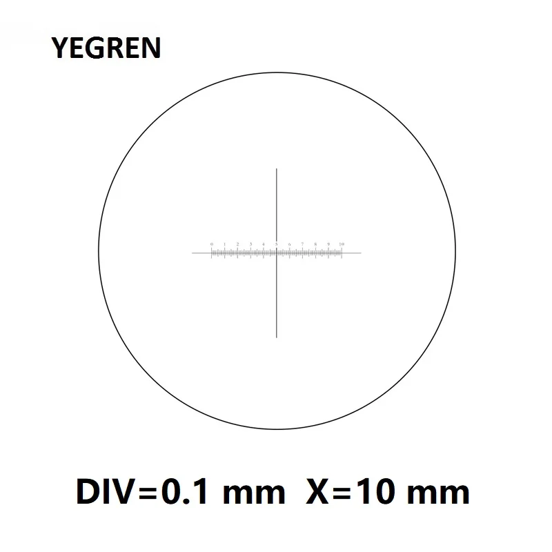 

DIV 0.1 mm Microscope Eyepiece Micrometer Cross Reticle Calibration X=10 mm Ruler Scale Measurement Ocular Micrometer