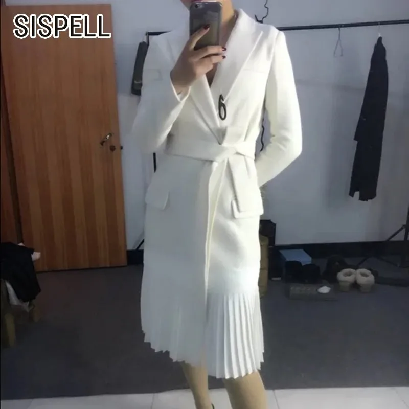 SISPELL 2019 весенне-осенний Тренч пальто для женщин ветровка с отворотом бандажный