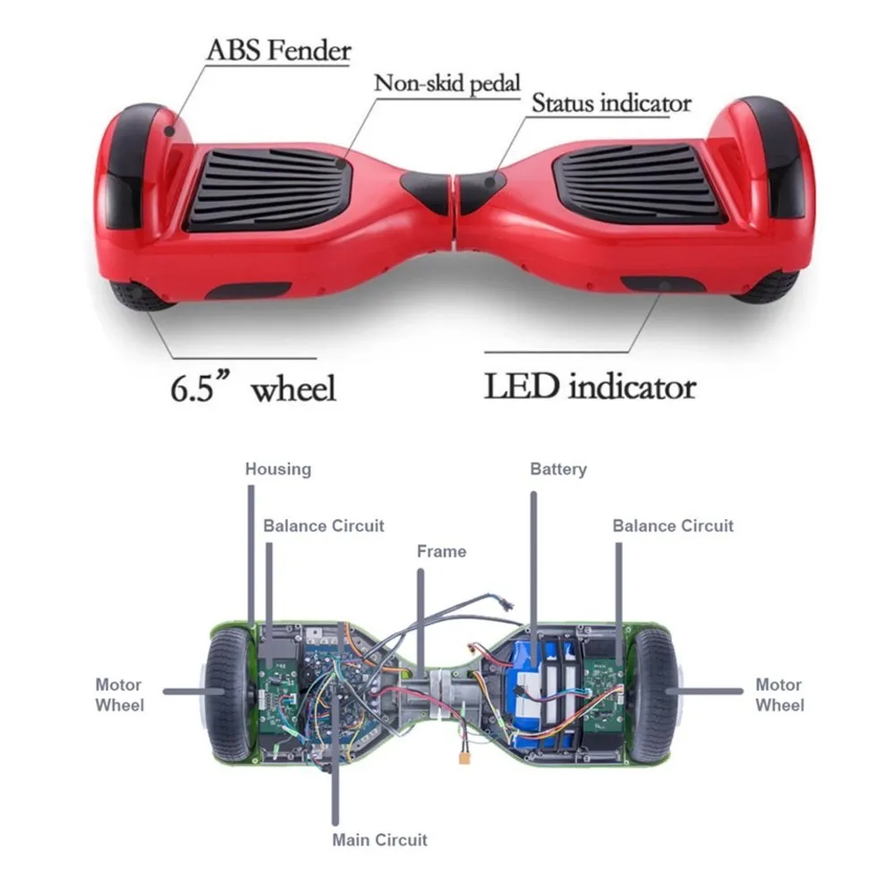 ХОВЕРБОРДА 6 5 дюймов баланы Hover доска с сумкой Bluetooth дистанционное управление за