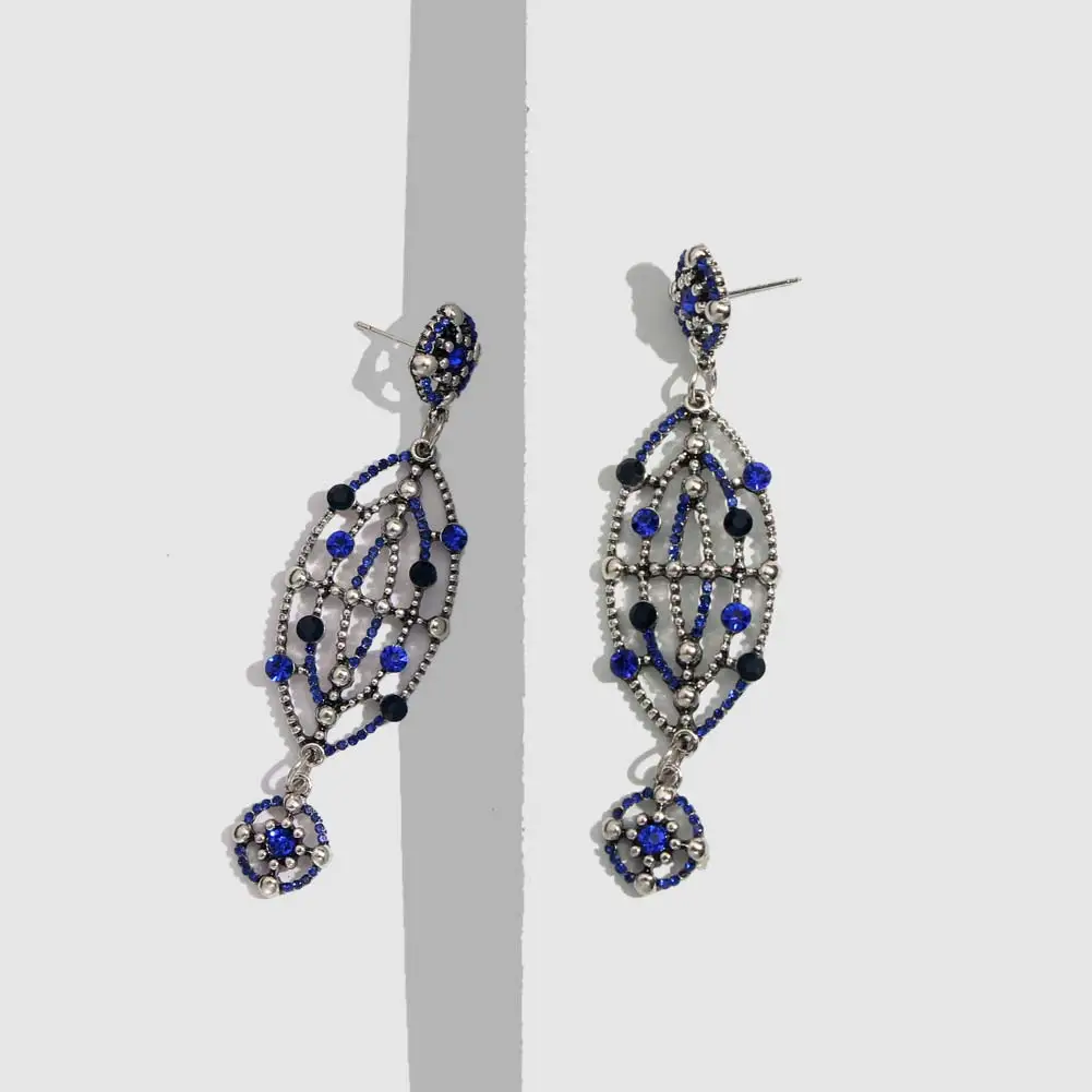 Flatfoosie Fashion Crystal Dangle Earrings For Women Boho Round Geometric Shiny Long Statement Drop Party Gifts Jewelry | Украшения и