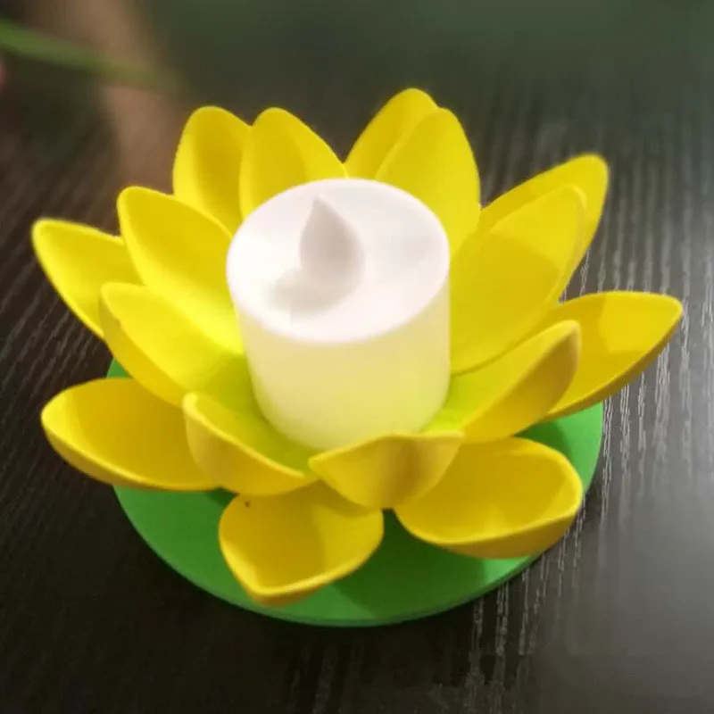 CLAITE искусственный свет LED Красочный Лотос Желая измененный плавающий цветок