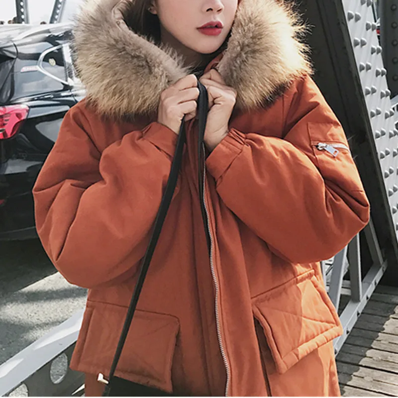 2018 New Plus Size Winter Jacket Women Hooded Fur Collar Parkas Thicken Warm Cotton Fashion Loose Long Coat Wadded LS40 | Женская одежда