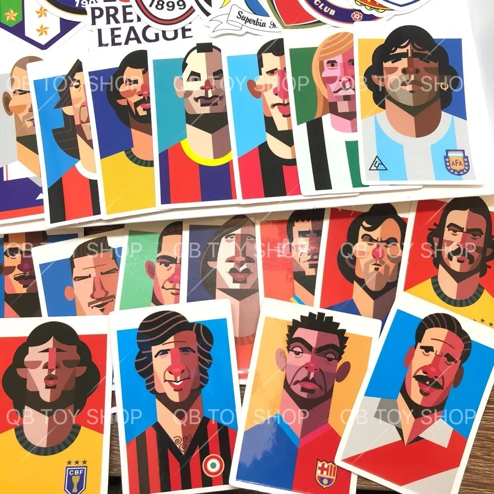 35pcs/set Soccerwe Soccer football Star Club Luggage Skateboard Graffiti Sticker Cards Tag Toy Suitcase Gluedots Paster | Игрушки и
